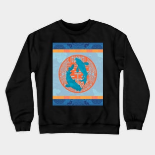 Double Happiness Koi Fish #11 with Purple Symbol - Hong Kong Pop Art Crewneck Sweatshirt